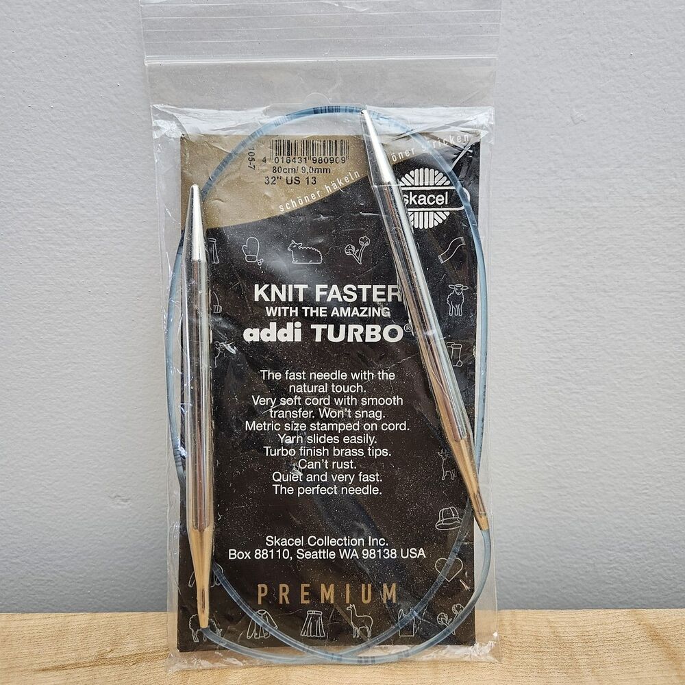 Selter Addi Turbo Circular Knitting Needles 80cm 9.0mm 32 Inch US 13 #13 Skacel